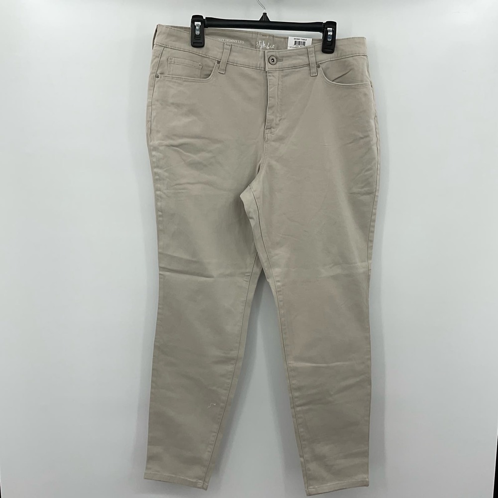 Style & Co Plus Size Skinny Jean‎ Tan Mid Rise  Size 16 (A69) NWT